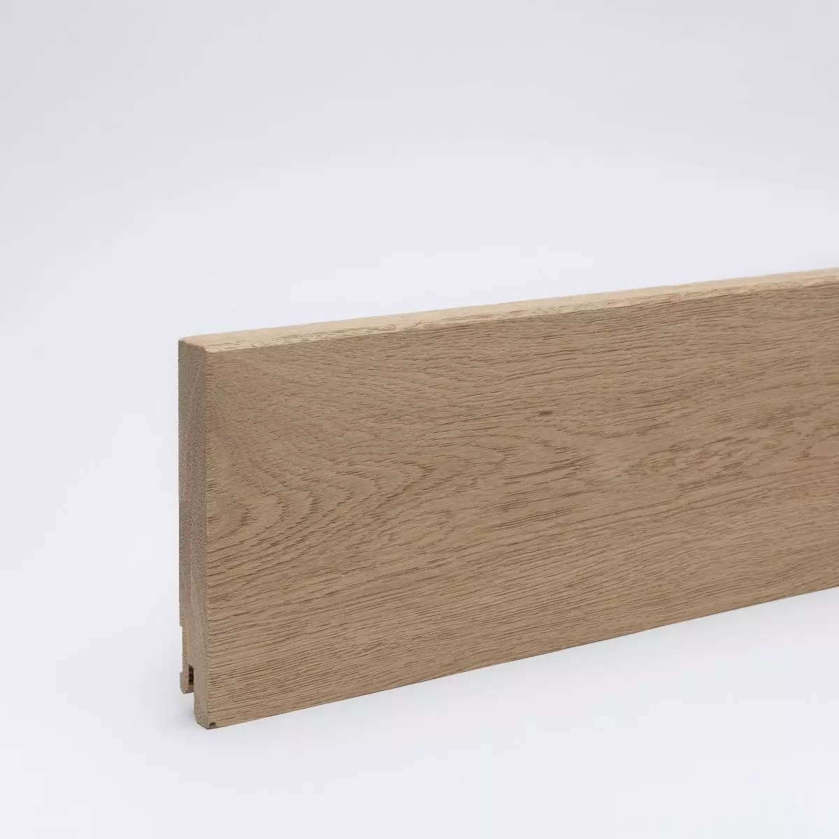 Solid wood skirting board 120x16mm chamfered leading edge  - raw oak