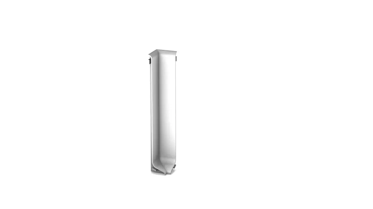 Inner corner for aluminium skirting board for adhesive mounting 80mm - Silver