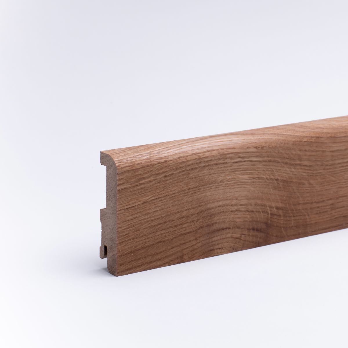 Solid wood skirting 80mm with rounded front edge oiled oak Solid wood skirting 80mm with rounded front edge oiled oak