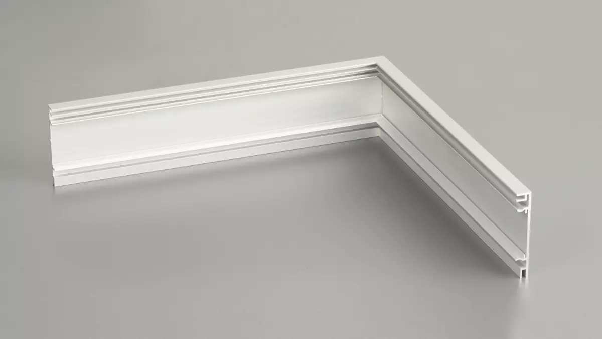 outer corner for Metal skirting 100 x 13mm - aluminium silver