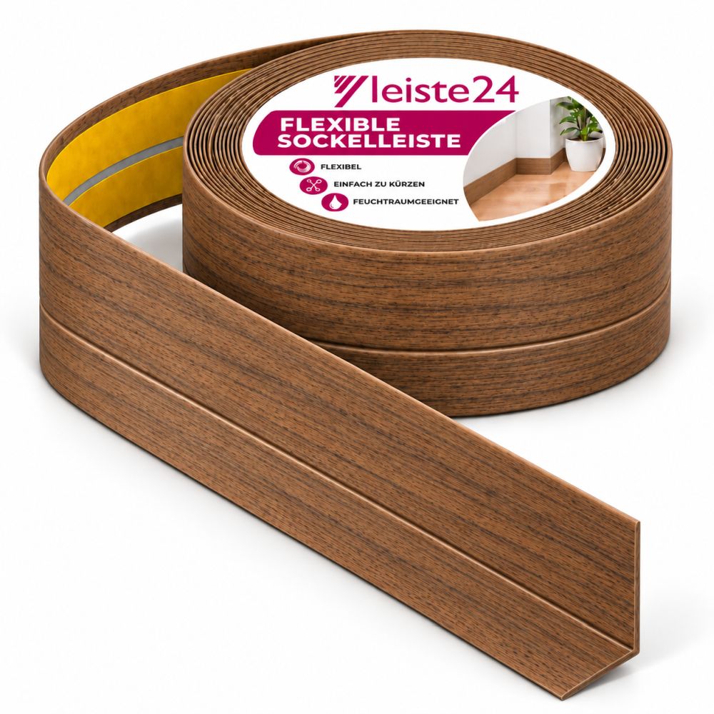 Weichsockelleiste 32 x 23mm - Nussbaum