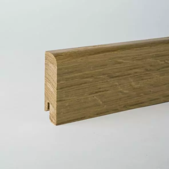 solid wood skirting 80 mm with rounded front edge varnished oak