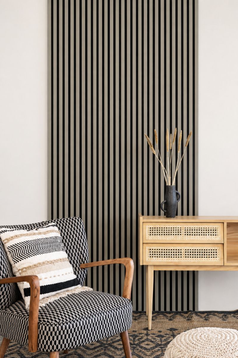 Acoustic+ Acoustic Panel Olive 2600 x 400 mm - Black Acoustic Felt