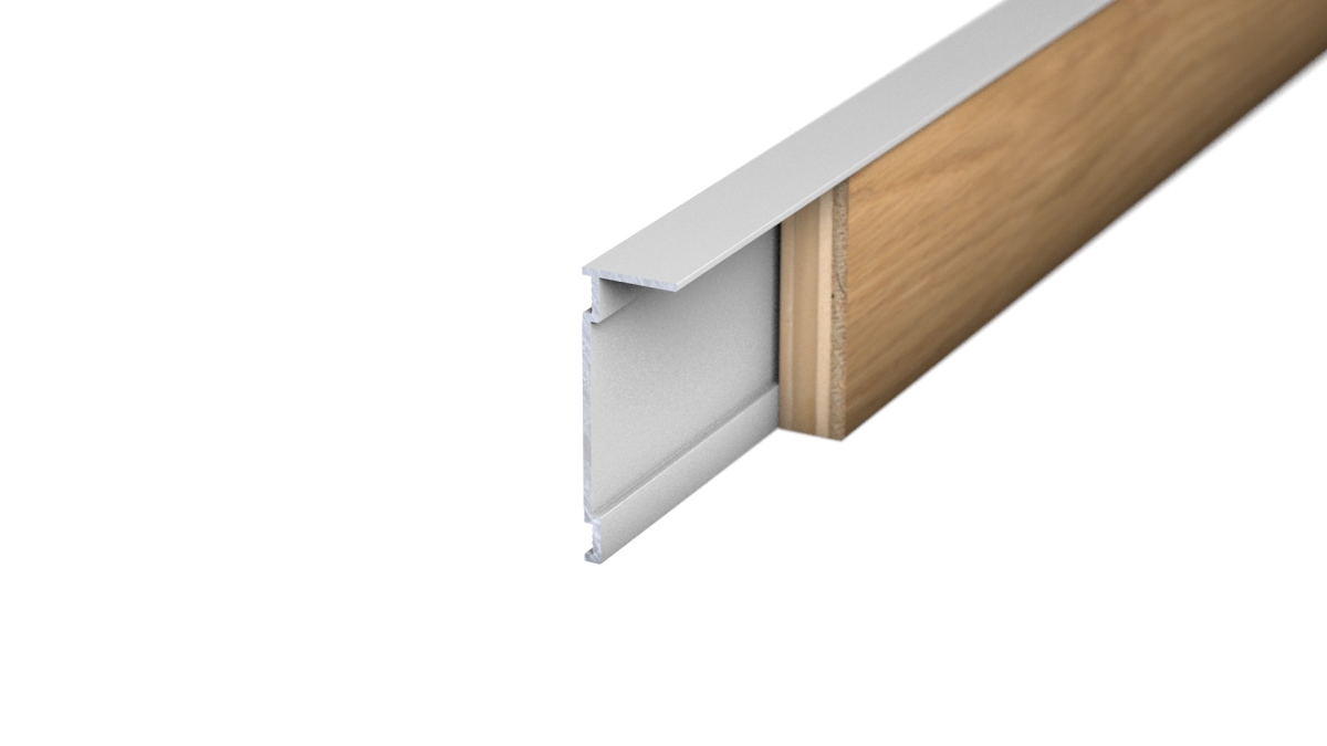 Winkel-Sockelleiste 23,5 x 60 x 4.000 mm - Silber