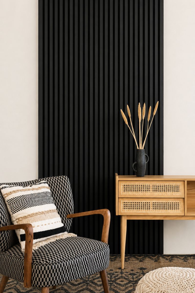 Acoustic+ Acoustic Panel Black 2600 x 400 mm - Acoustic Felt Black