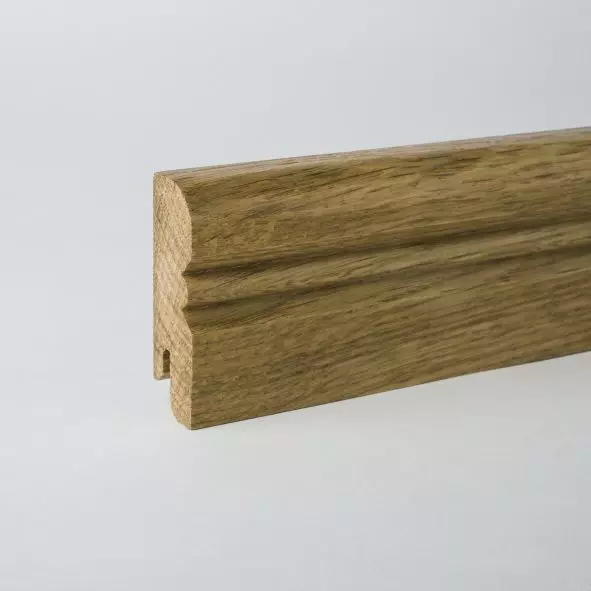 Massivholz-Sockelleiste Alt Reno Profil 60mm - Eiche gelackt