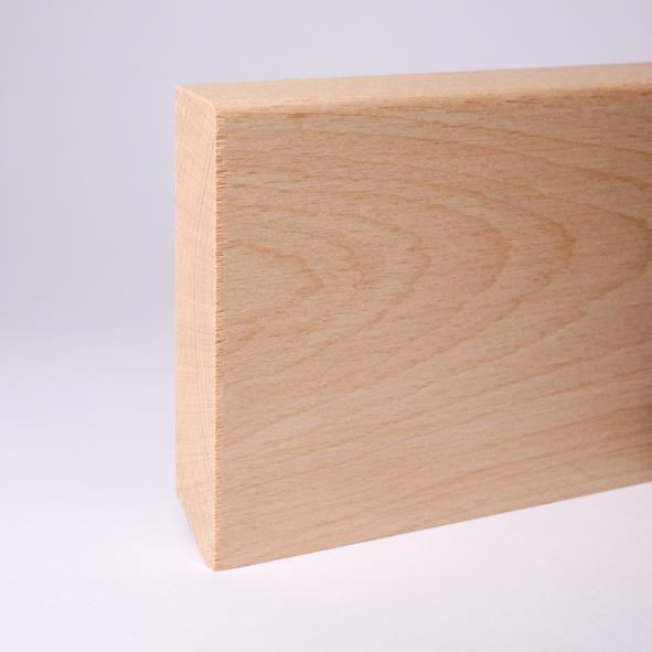 solid wood skirting 100mm with chamfered front edge untreated beech
