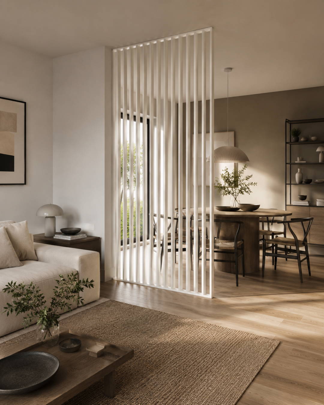 Room divider/slat wall 580 x 2750 x 65 mm white