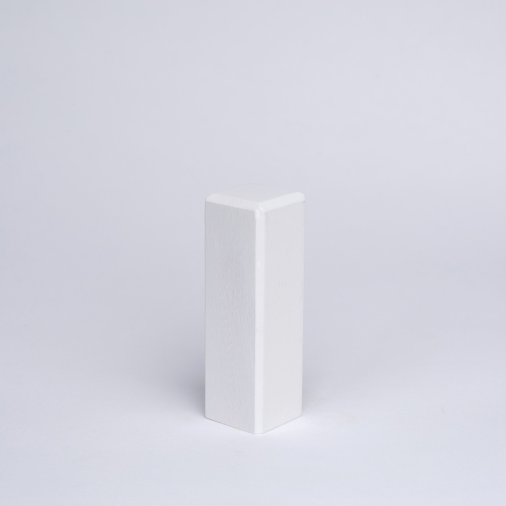 Massivholz Universal-Eckblock 65mm Weiß Lackiert RAL9010 - mit Fase