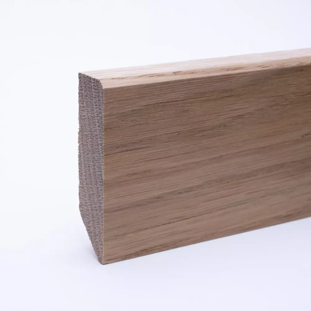 Massivholz-Sockelleiste 60 x 16mm gefast Eiche lackiert