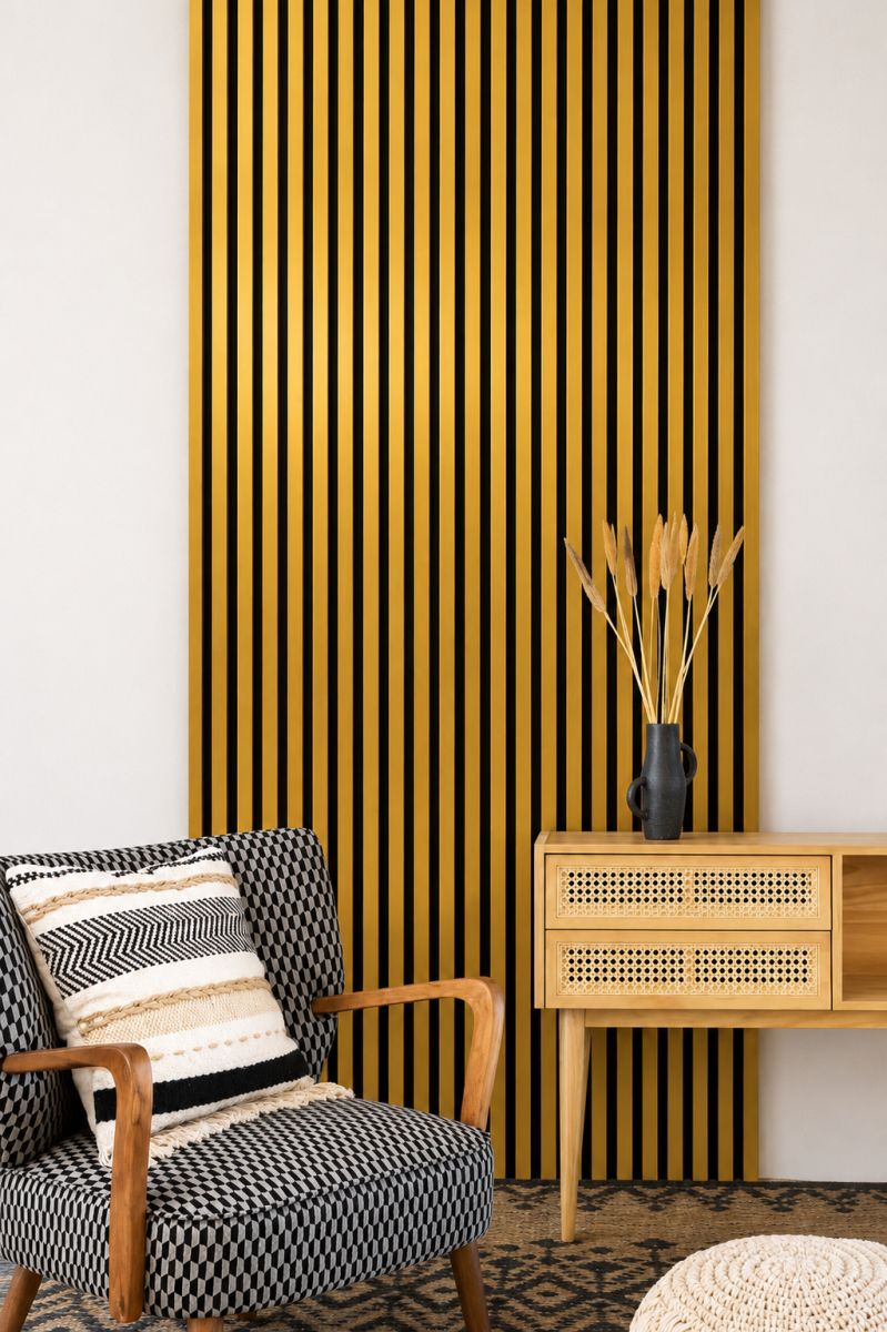 Acoustic+ Acoustic Panel Gold 2600 x 400 mm - Acoustic Felt Black