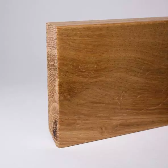 solid wood skirting 120mm with chamfered front edge varnished oak