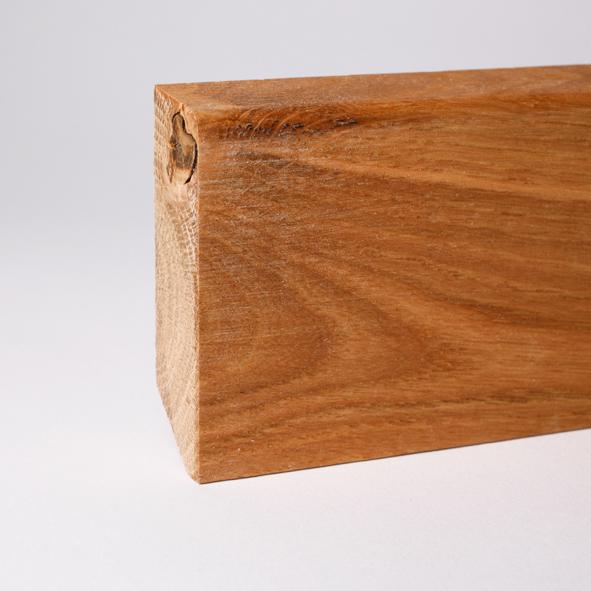 Massivholz Sockelleiste abgeschrägt 80mm - Eiche geölt