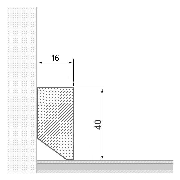 Massivholz-Sockelleiste 40x16mm Vierkant - Eiche lackiert