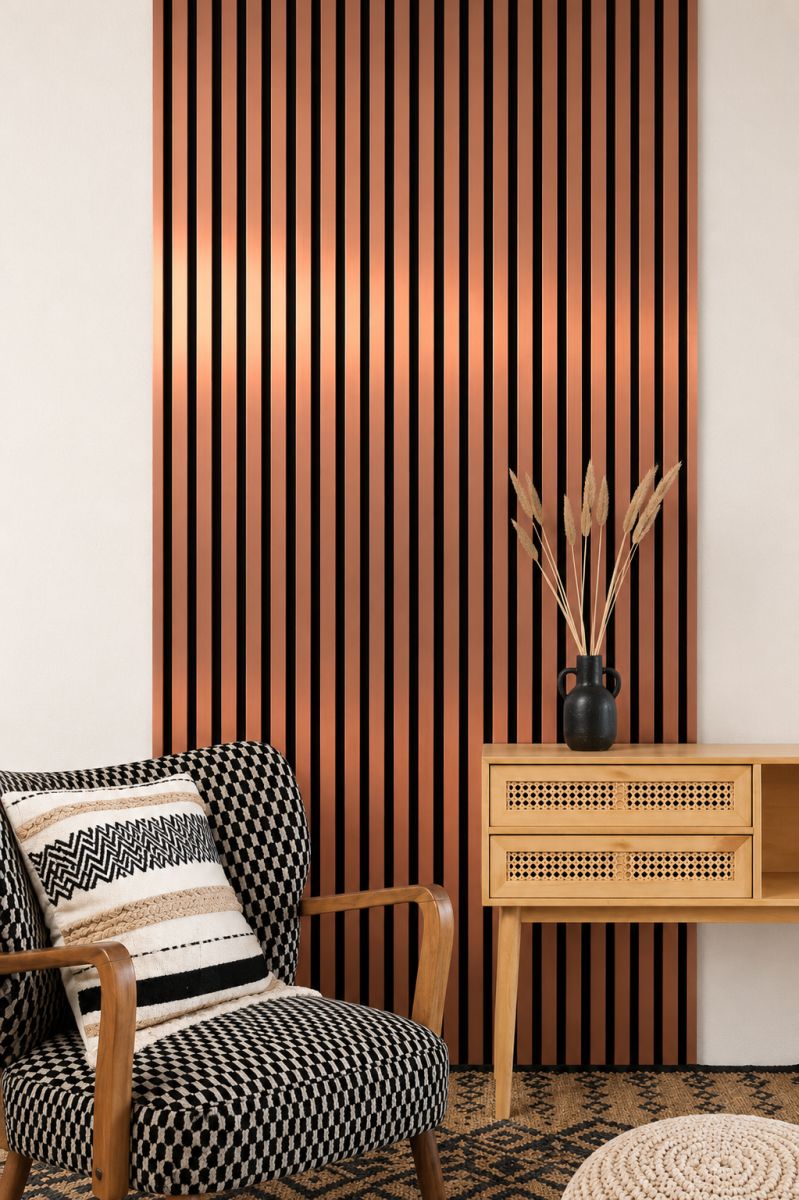 Acoustic+ Acoustic Panel Copper 2400 x 600 mm - Acoustic Felt Black