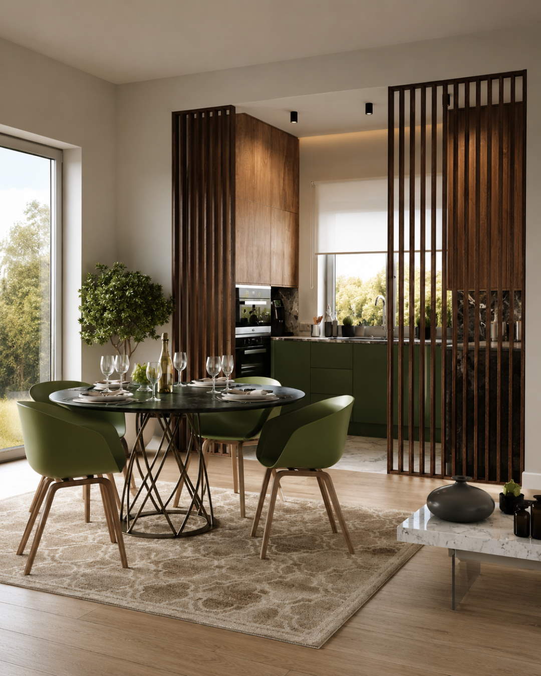 Room divider/ slat wall 580 x 2750 x 65 mm Oak dark
