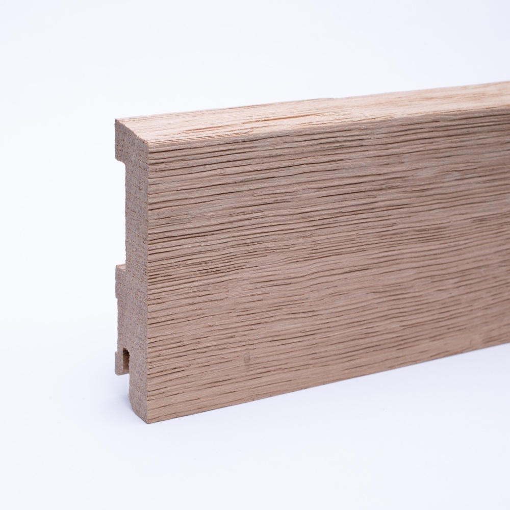 solid wood skirting 80mm with chamfered front edge untreated oak