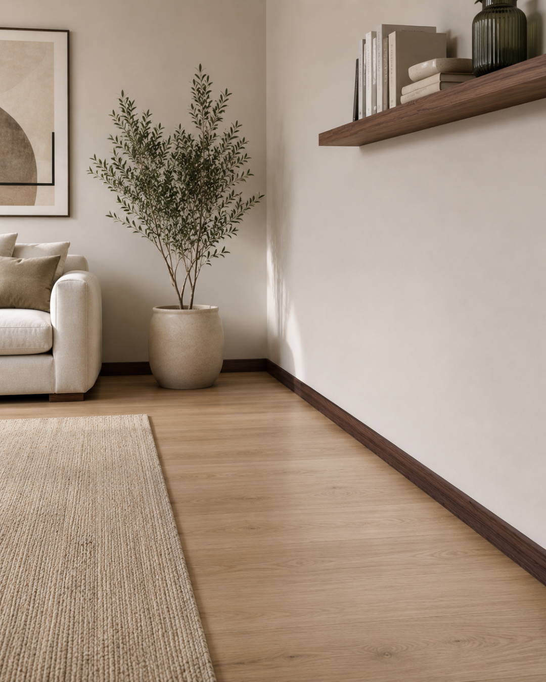 Skirting with wood optics 60 mm walnut tree