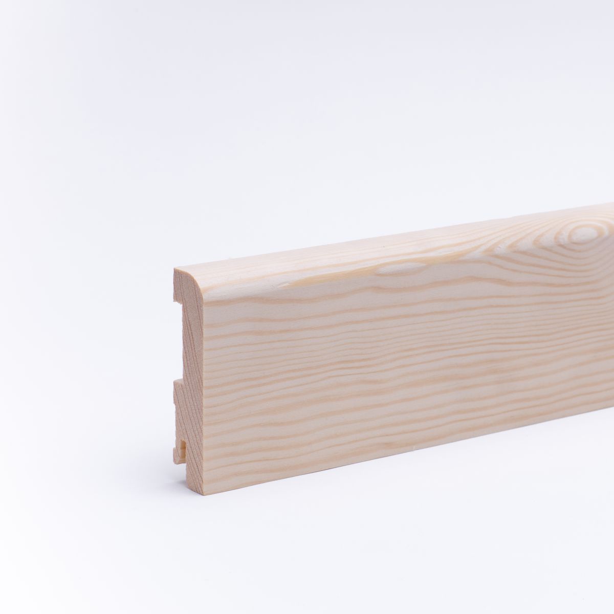 Massivholz-Sockelleiste abgerundet 90mm - Kiefer roh