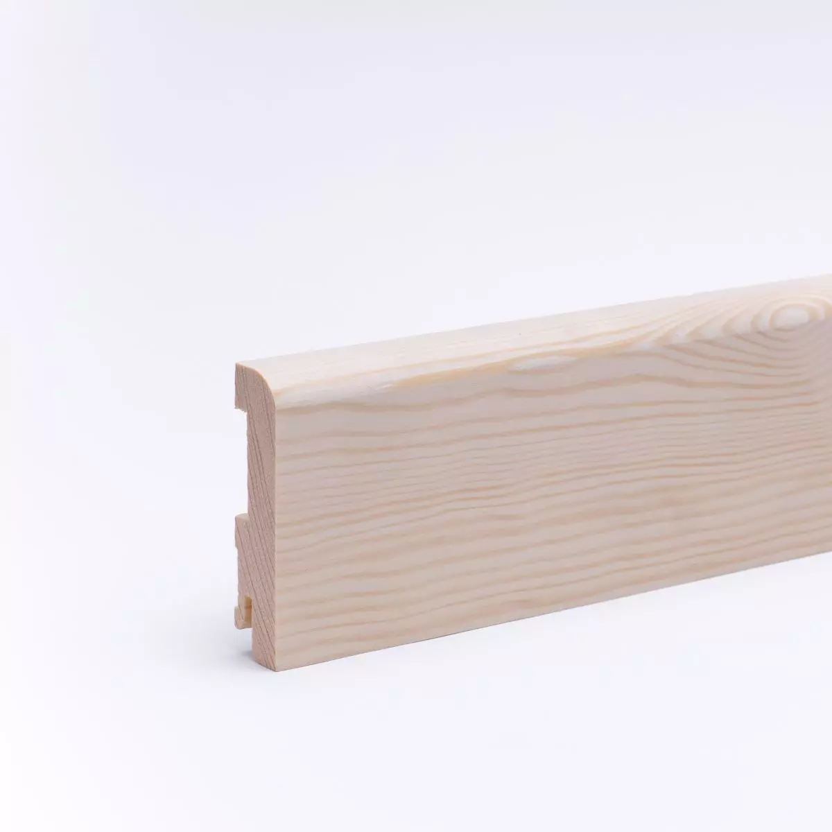 Solid wood skirting board rounded 90mm - pine raw