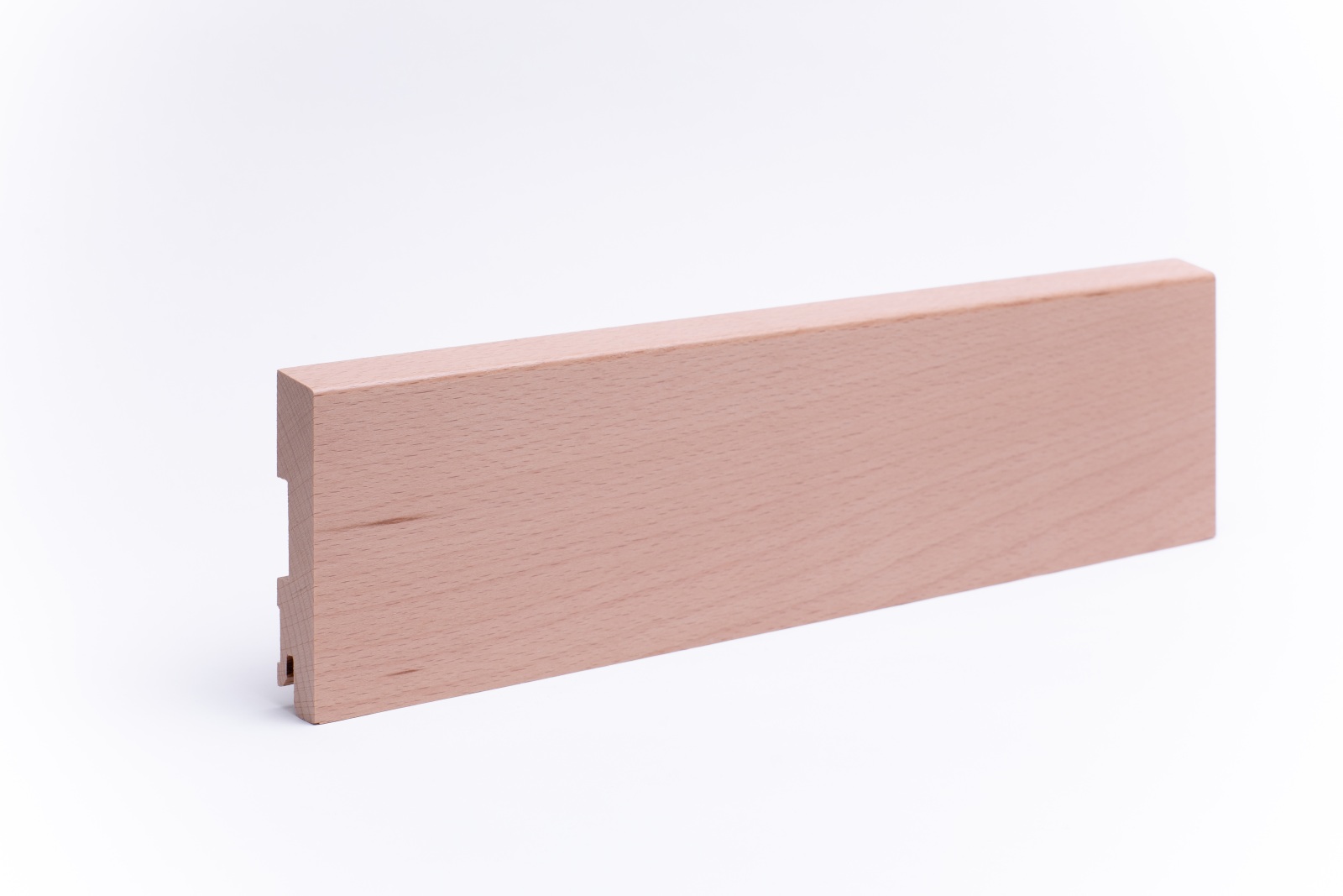 Solid wood skirting board beveled 100mm - varnished beech