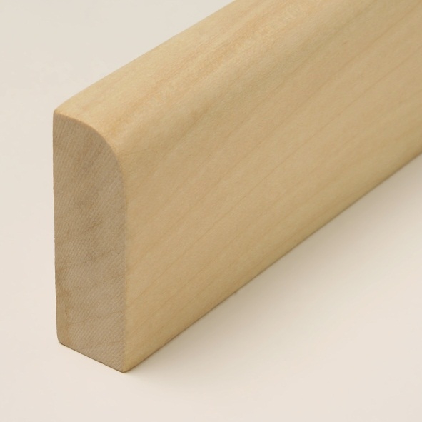 Solid wood skirting 60 mm with rounded front edge varnished maple Solid wood skirting 60 mm with rounded front edge varnished maple