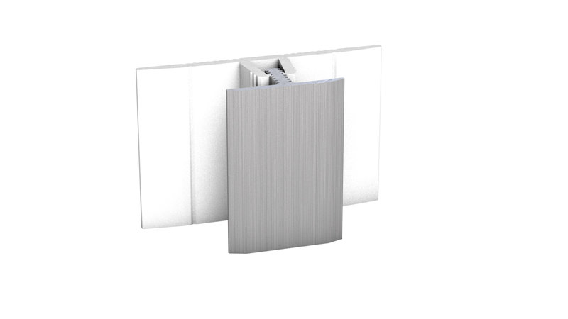 MuraTec aluminum connecting profile, brushed stainless steel - for covering thicknesses 6.0 - 9.0 mm