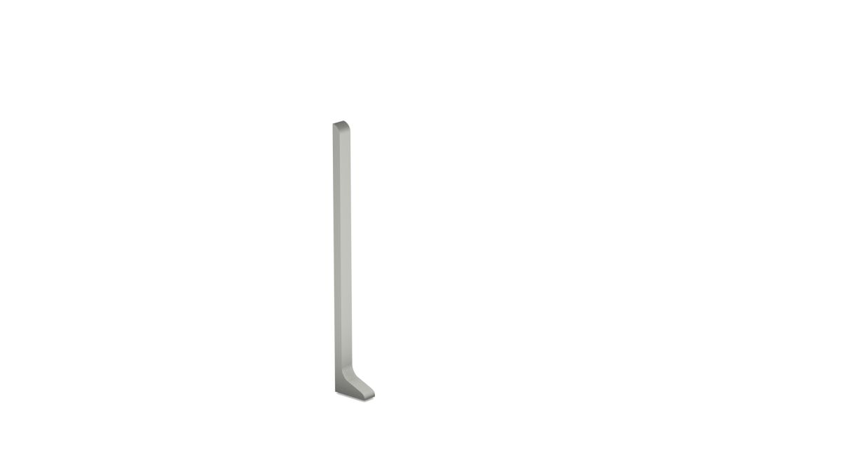 Endstück links für Aluminium-Sockelleiste für Klebemontage 80mm - Titan