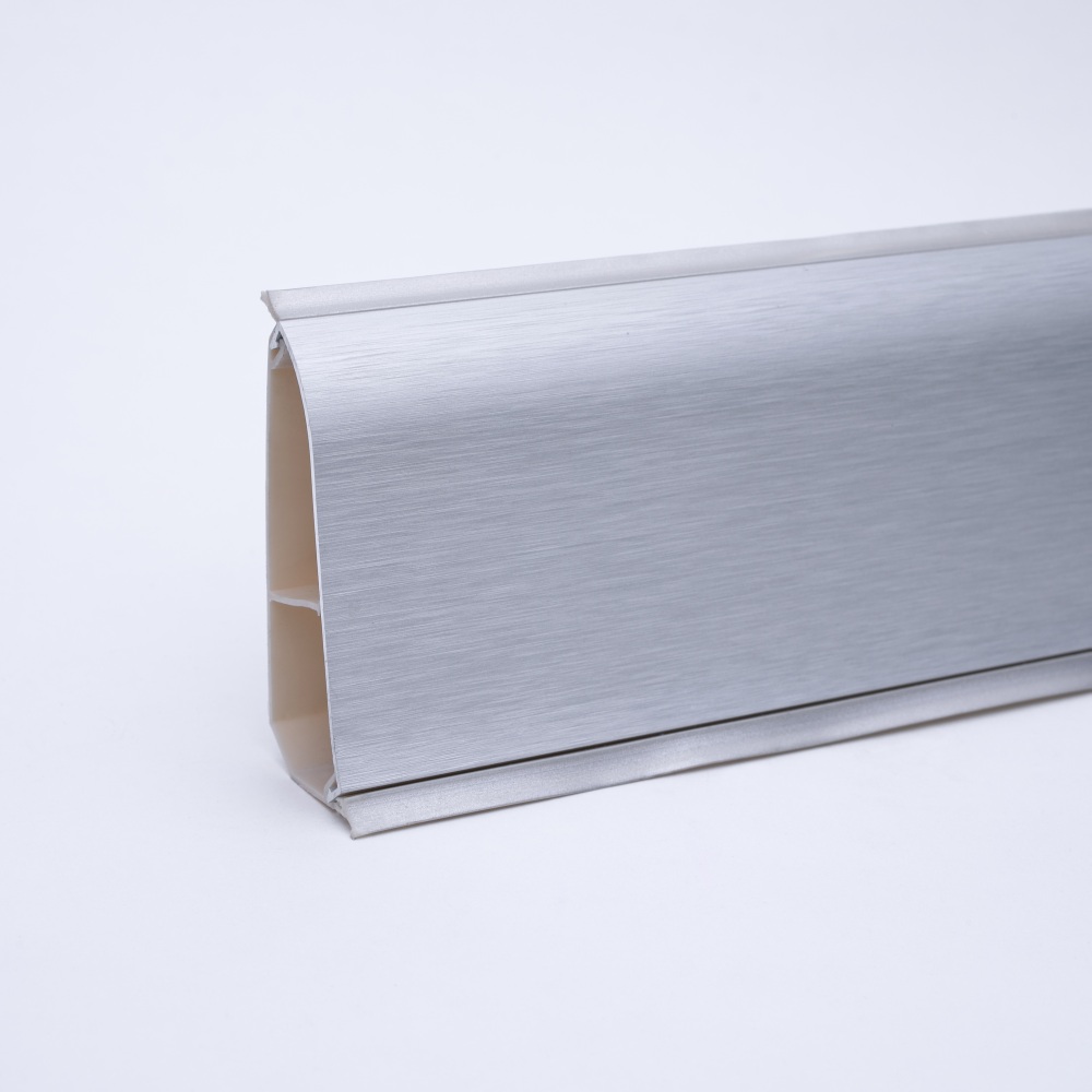 Metallsockelleiste Aluminium gebürstet mit Dichtlippe