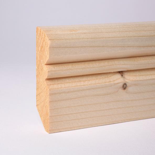 solid wood skirting 80mm with Altreno profile untreated pine