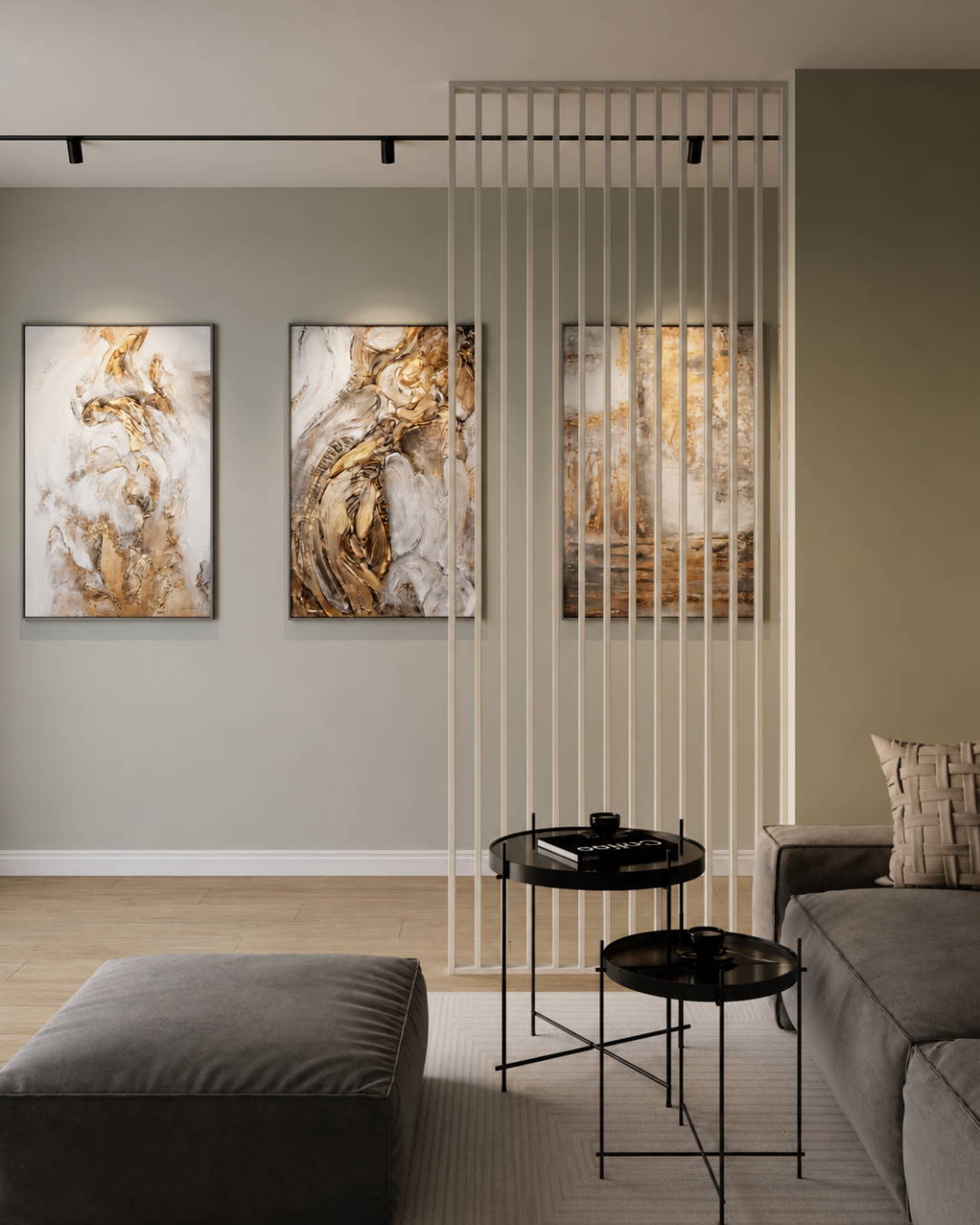 Room divider/ slatwall 580 x 2750 x 65 mm cashmere