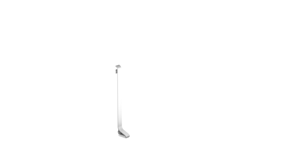 Right end piece for aluminium skirting board for adhesive mounting 60mm - silver Right end piece for aluminium skirting board for adhesive mounting 60mm - silver