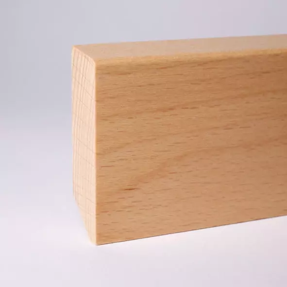 solid wood skirting 40mm with chamfered front edge varnished beech