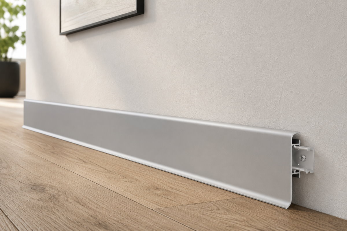 Metal clip skirting - Aluminum silver