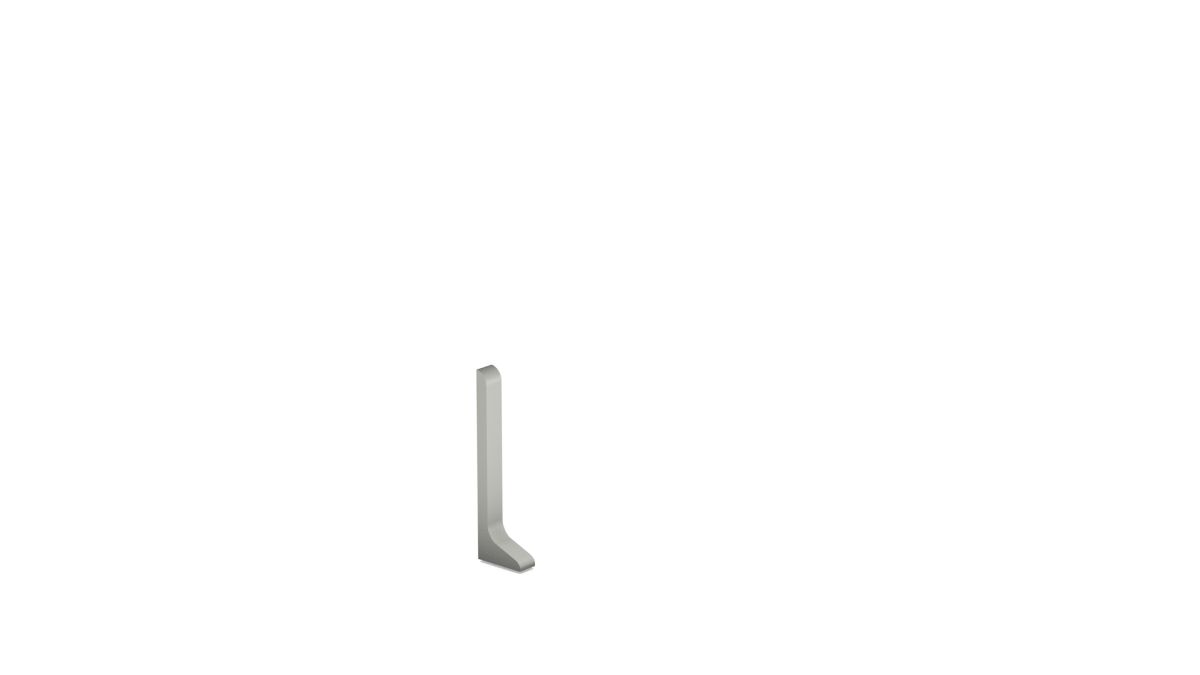 Endstück links für Aluminium-Sockelleiste für Klebemontage 40mm - Titan