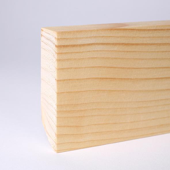 Vierkant Massivholz-Sockelleiste 80mm - Kiefer geölt
