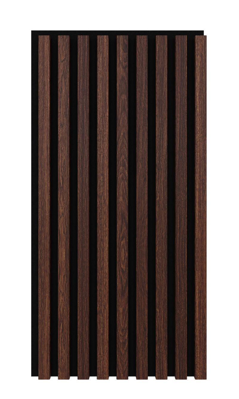 Akustikpaneel 800 x 400 mm Eiche dunkel - Akustikfilz Schwarz - Wandverkleidung