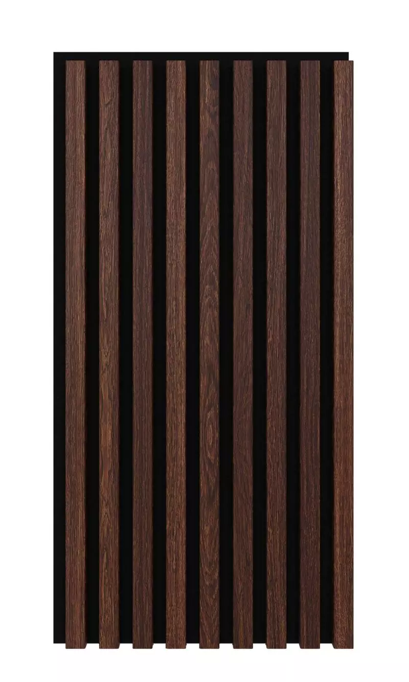 Akustikpaneel 800 x 400 mm Eiche dunkel - Akustikfilz Schwarz - Wandverkleidung