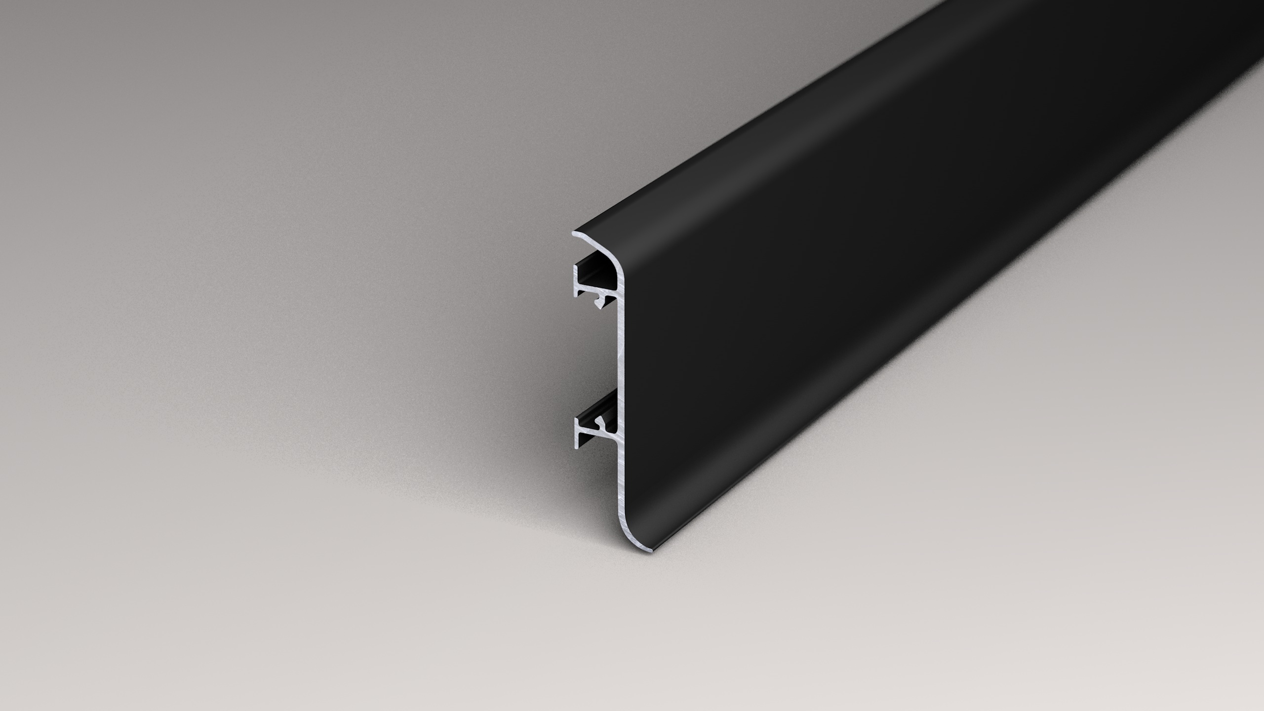 Metal clip skirting - Aluminum black powder coated Metal clip skirting - Aluminum black powder coated