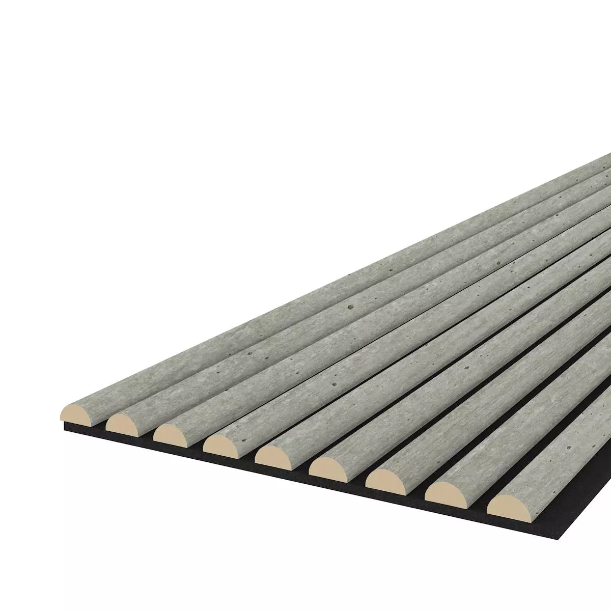 Acoustic panel WAVE 2600 x 400 mm - Acoustic felt Black - Cement