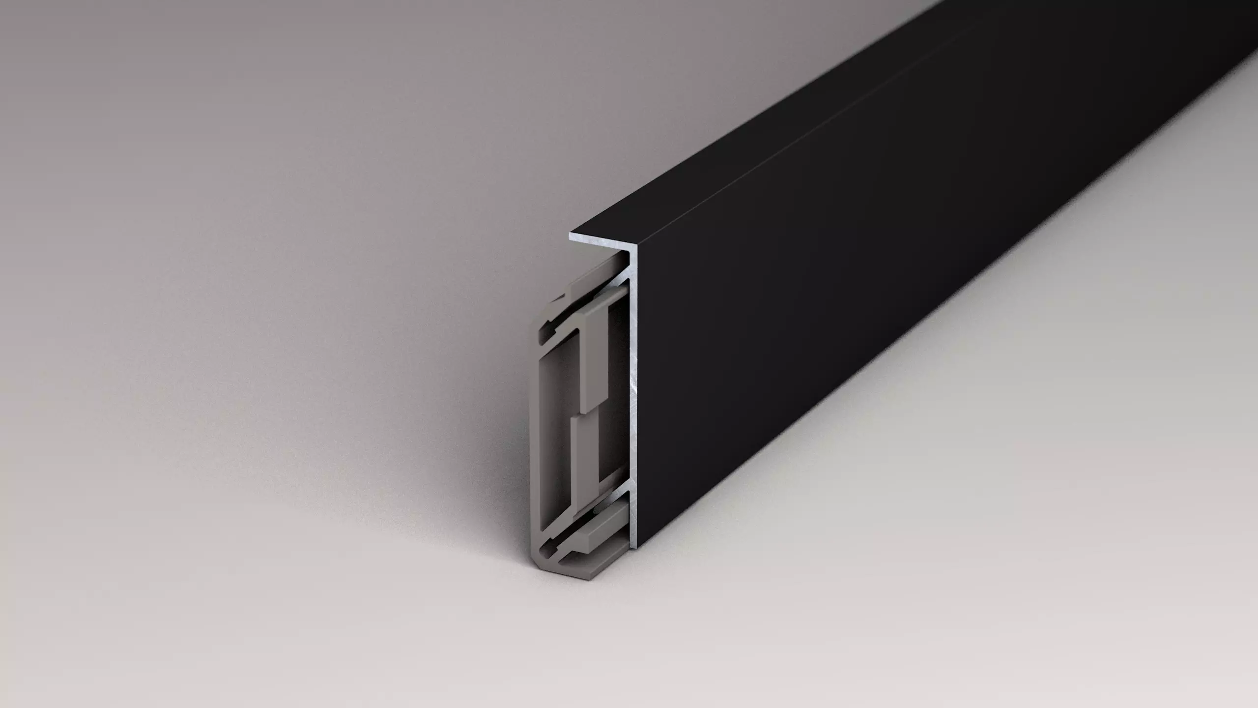Alu-Sockelleiste CULTUS 45 - Schwarz pulverbeschichtet