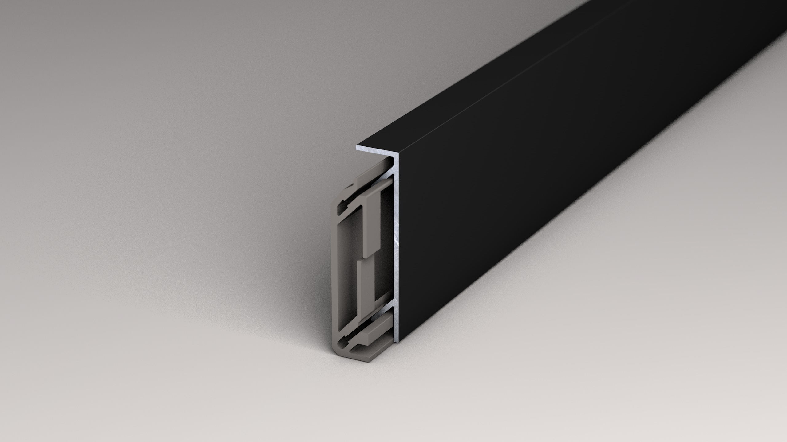 Aluminum skirting board CULTUS 45 - black powder coated Aluminum skirting board CULTUS 45 - black powder coated