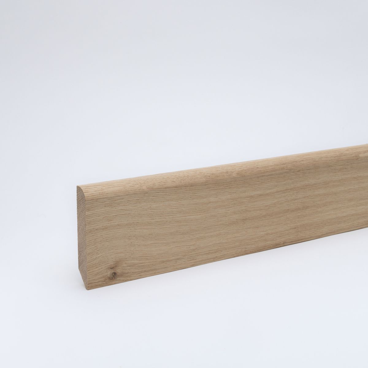 Massivholz-Sockelleiste 80x16mm abgerundet - Eiche roh