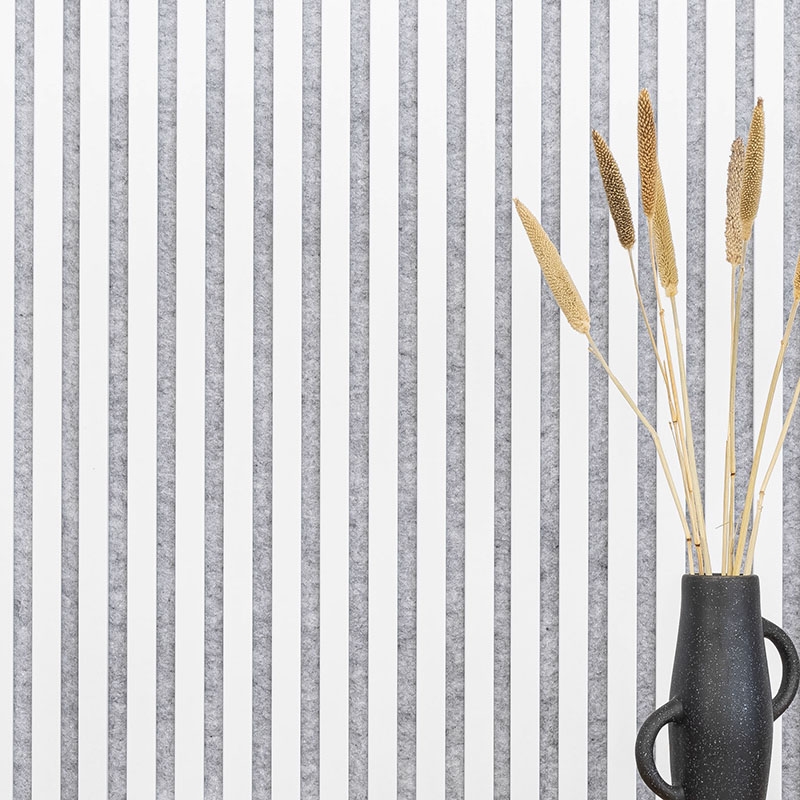 Acoustic panel 800 x 400 mm White - Acoustic felt Grey - Wall cladding Acoustic panel 800 x 400 mm White - Acoustic felt Grey - Wall cladding