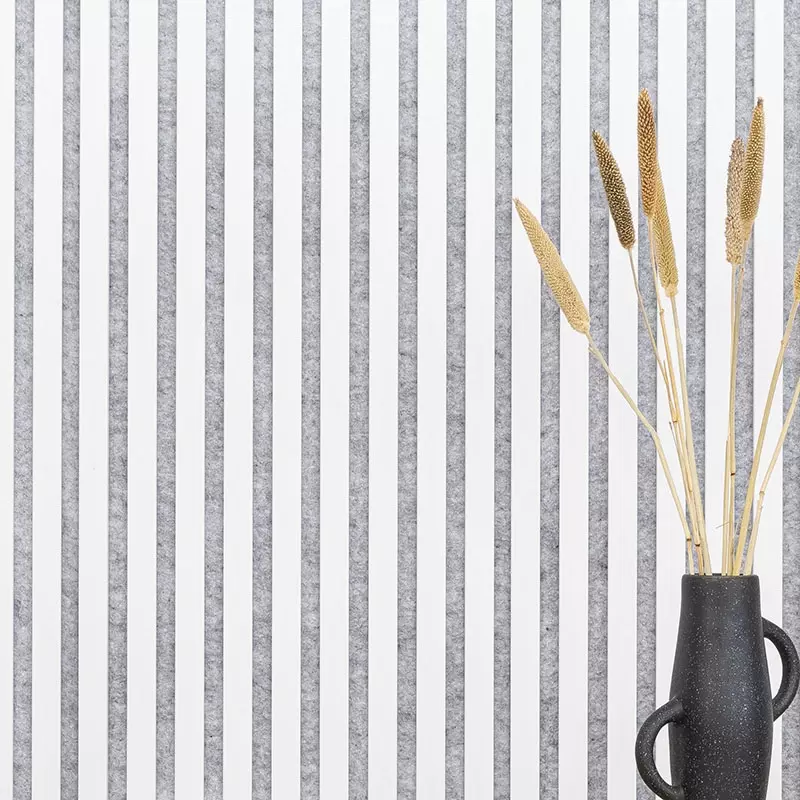 Akustikpaneel 800 x 400 mm Weiß - Akustikfilz Grau - Wandverkleidung