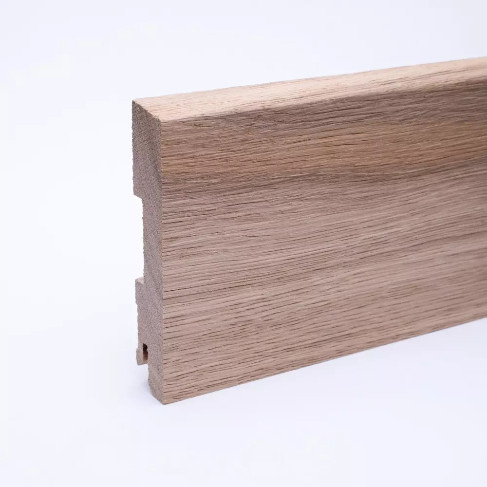 solid wood skirting 100mm with chamfered front edge untreated oak