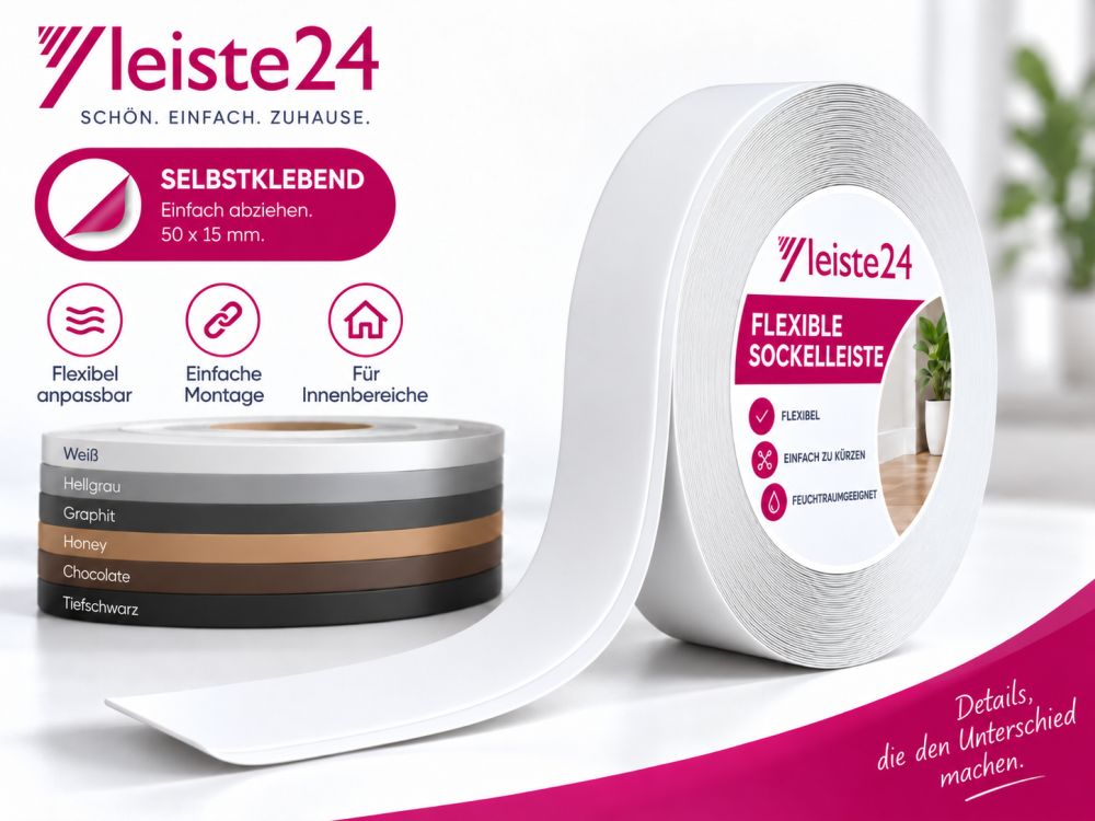 Weichsockelleiste 50 x 15mm - Schwarz
