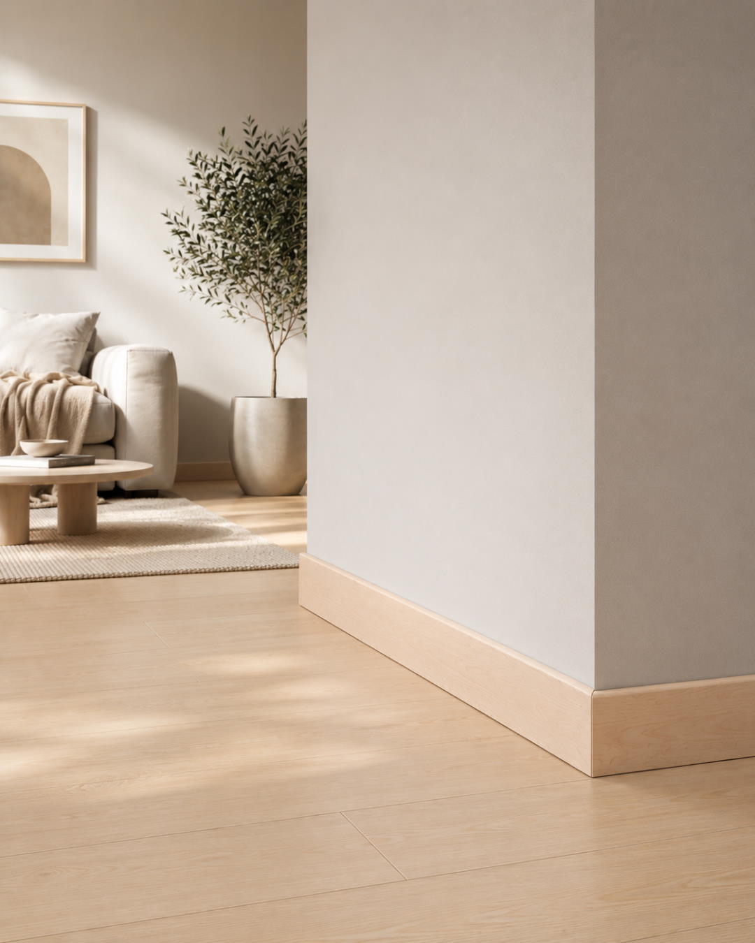 Skirting with wood optics 60 mm natural maple