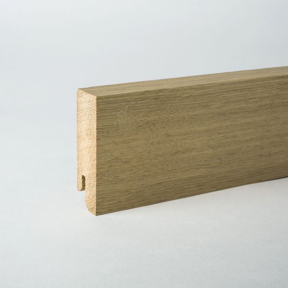 solid wood skirting 80mm quadrangular untreated oak