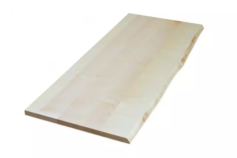 Massivholzplatte Ahorn 22 mm einseitige Baumkante - durchgehende Lamellen